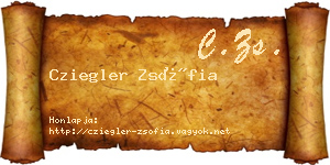 Cziegler Zsófia névjegykártya