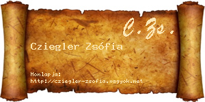 Cziegler Zsófia névjegykártya
